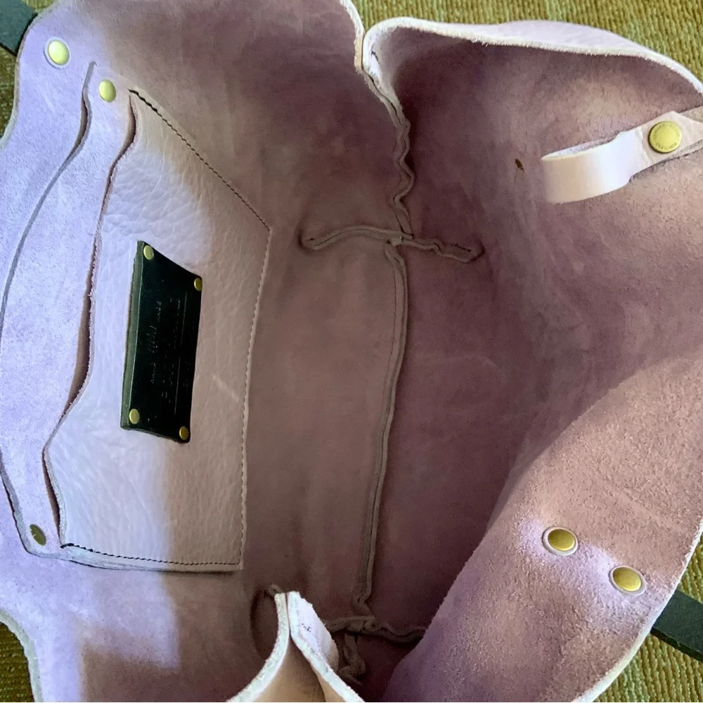 Portland Leather Goods RARE UNICORN Wisteria Lavender Classic Large Tote Bag - Picture 7 of 11